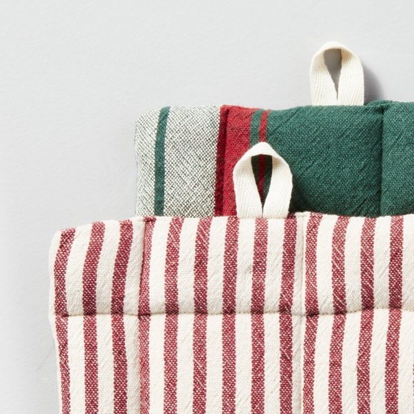 Hearth & Hand 2pc Plaid & Ticking Stripe Potholders Set - Picture 2 of 2